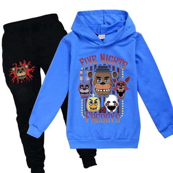 Conjunto de chandal para ninos Five Nights At Freddy s Sudaderas con Capucha de Manga Larga Sudadera con Capucha Pantalones Superiores Fnaf Trajes Informales Ropa Deportiva Regalo Azul 13 14 anos Sail...