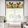 thumbnail image 3 of Spring Floral Rooster Kitchen Valances for Windows 60x18 Inch Kitchen Curtains Valances Rod Pocket Farmhouse Vintage Rooster Bathroom Window Valances for Window Treatment Decor, 3 of 6