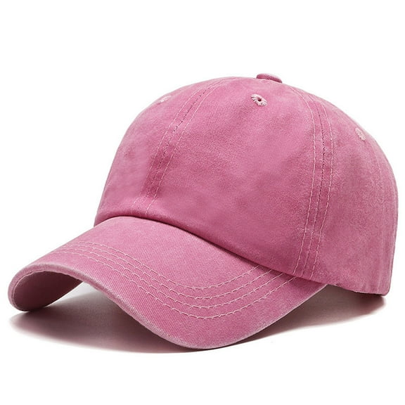 Fgnfyis Fashionable Heart Embroidered Baseball Cap Pure Washed Adjustable Low Profile Unstructured Dad Hat for Outdoor Casual Wear Pink One Size