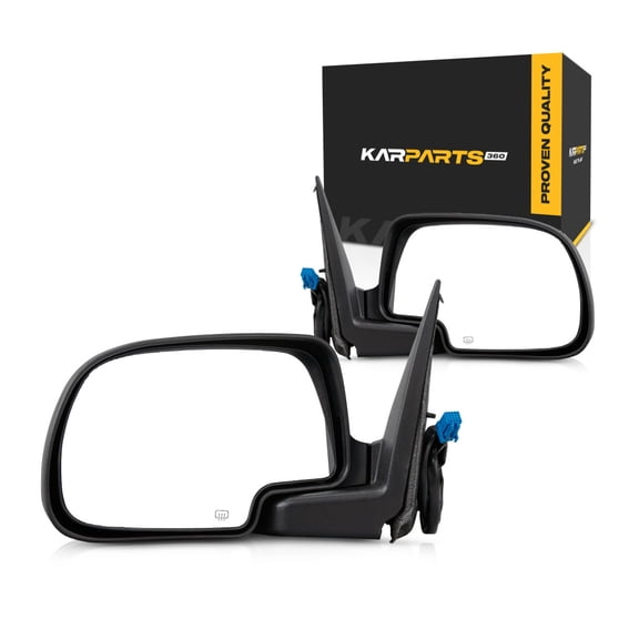 For GMC Sierra 1500 2003 04 05 2006 Door Mirror Driver and Passenger Side | Pair | Power | Heated | Textured | Replacement For 15226944, 15179830 | GM1320293, GM1321173