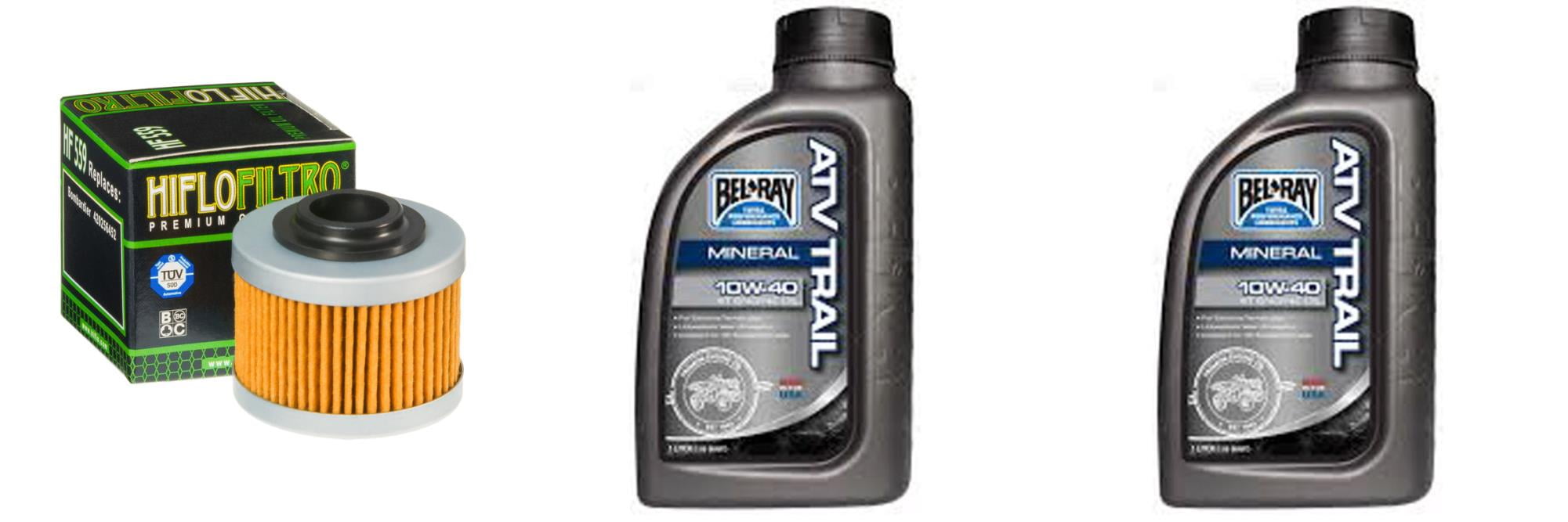 Complete Mineral Engine Oil 10W40 Change Kit for ATV BOMBARDIER 200