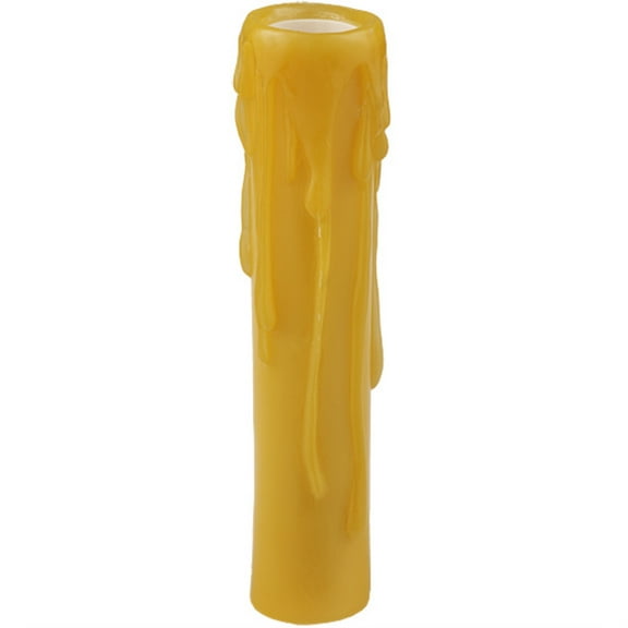 1"W X 6"H Poly Resin Honey Amber Flat Top Candle Cover