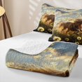 thumbnail image 4 of Erosebridal Golden Horse Sunset Quilt King for Women Men, Western Dandelion Bloom King Coverlet Set, 3pcs, 4 of 7