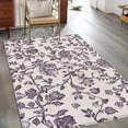 thumbnail image 3 of Farmhouse Purple Large Area Rugs for Bedroom Living Room, Soft Non Slip Carpet Bedside Rug, Vintage Flower Leaf Botanical Plant Rectangular Floor Cover Kitchen Accent Rug 2.7'x5' for Office, 3 of 9