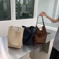 thumbnail image 2 of Bolso de mujer de fábrica, bolso de hombro retro sencillo, bolso de cubo de gran capacidad, bolso de axila de pu, bolso de madre e hijo de moda, 2 of 6