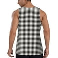 thumbnail image 3 of Easygdp Houndstooth Black And White Men's Tank Top, Sleeveless Muscle T Shirts, Breathable, Quick-Dry, Loose for Gym, Running, Fitness - 3X-Large, 3 of 9