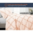 thumbnail image 2 of Oversized Queen Comforter Diamond Ruffle Peach 300 GSM Plush Siliconized Microfiber Fill Duvet Insert With 1000 Thread Count Egyptian Cotton Shell Fluffy with Piping & Pillowcases, 2 of 8