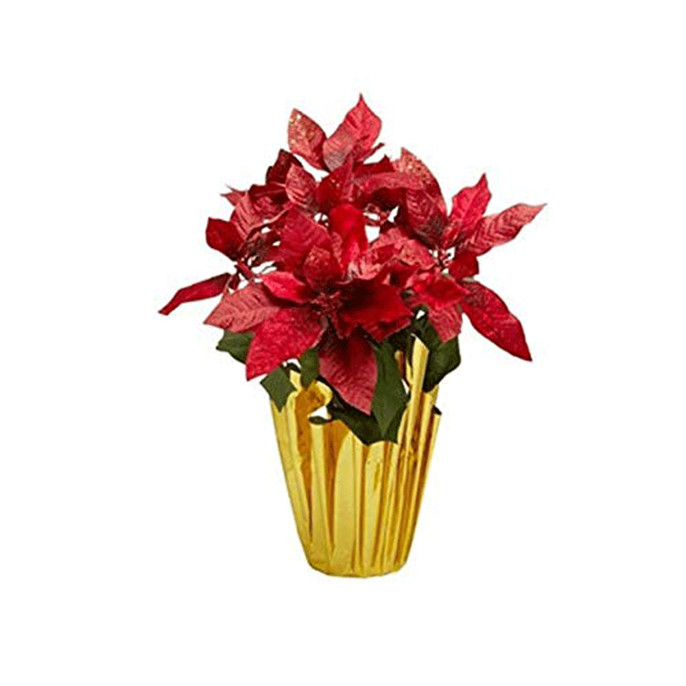 Northeast Holiday Traditions Potted Artificial Glittered Poinsettia