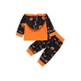 thumbnail image 3 of FOCUSNORM Boys Clothes Set Pumpkin and Letters Printing Pullover and Pants, 3 of 9