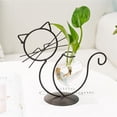 thumbnail image 2 of Rungungde Desktop Glass Planter Vase Holder Metal Stand Cat Planter Indoor Plant Propagation Stations Unique Plant Terrarium Home Decor Cat Themed Gifts (B), 2 of 8