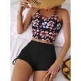 thumbnail image 2 of New black printed adjustable strap boxer shorts tankini, 2 of 4