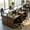 DarkWalnut-94.5inch, variant on 4-Person Office Cubicle Desk with Cable Grommet,White,94.5 Inch (White-47.2inch, 47.2"D x 94.5"W x 29.5"H, 1)