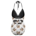 thumbnail image 4 of One Piece Swimsuit Women Tummy Control - V Neck Retro Squirrel Halter Swim Suits for Women 2025, Padded Full Coverage Bathing Swim Suit for Women, 4 of 7