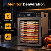 DKMOCO 12 Trays Food Dehydrator, 800W Dehydrators for food and jerky, Dehydrator Machine with 4 Presets, Adjustable Timer, Temperature Control, for Herb, Dog Treats,Meats & Veggies