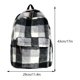 thumbnail image 2 of Mochila de felpa a cuadros para mujer, mochila de lana de cordero de gran capacidad, bolsa de compras de viaje (negro), 2 of 9