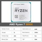 AMD Ryzen 7 R7 5800X 3.8GHz 8-Core 16-Thread CPU Processor Socket AM4