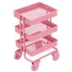 thumbnail image 5 of Mini casa de muñecas a escala 1:12, estante de almacenamiento de 3 niveles con ruedas para decoración de muebles de cocina, color rosa, 5 of 14
