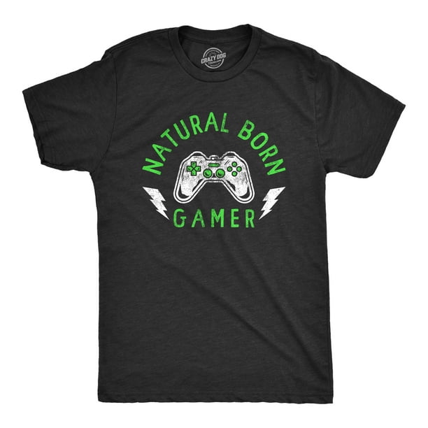 Mens Natural Born Gamer T Shirt Funny Video Game Lovers Controller Tee ...