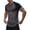 Dark Gray mens shirts, variant on Mens Slim Fit V Neck T Shirts Trendy Curved Hem Color Block Raglan Shirts Casual Workout Gym T-shirts Summer Tops Silver,L