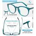 thumbnail image 4 of MARE AZZURO Spring Hinge Trendy Round Reading Glasses for Women (Green, 2.75), 4 of 6