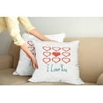 thumbnail image 2 of Ambesonne Romantic Throw Pillow Cover 2 Pack, Scribble Red Hearts, 16", Vermilion Teal White, 2 of 7