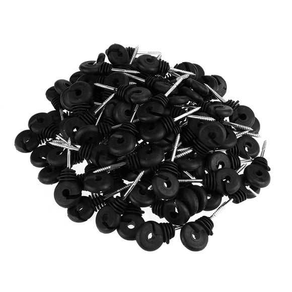 2024 100pcs Short Screw Type Ring Insulator Electric Meadow Fence Post Accessory