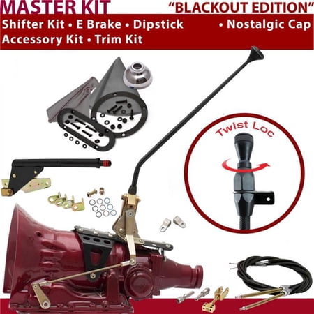 American Shifter C4 Shifter Kit Black 16 in. E Brake Cable Clevis Trim Kit Dipstick for F7711