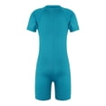 thumbnail image 3 of inhzoy Kids Girls Boys One Piece Zip-Up Swimsuit Jumpsuit Short Sleeve Rash Guard Wetsuit,Sizes 8-16 Sky Blue 16, 3 of 7
