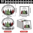 thumbnail image 2 of Platos ovalados de papel navideños 28 cm con diseño de cuadros escoceses negros y rojos, 50 unidades, 2 of 7