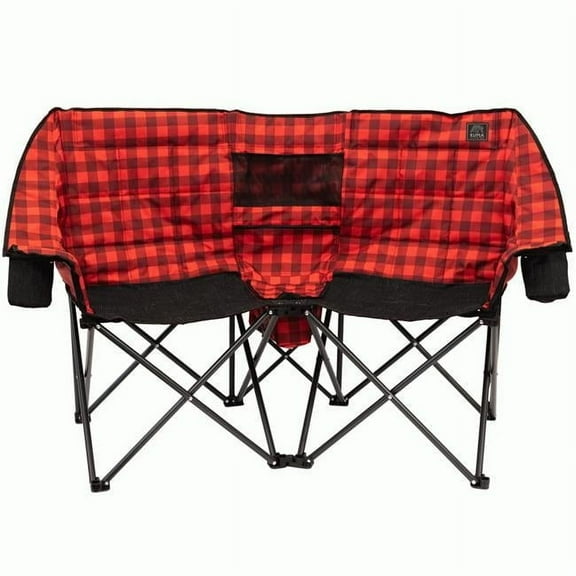 KUMA Outdoor Gear 872-KM-KBDC-RB Kozy Bear Double Camping Chair, Red/Black Plaid