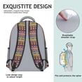 thumbnail image 5 of Boho Bohemia Geometric Line Art Backpack for School,Cute School Bag,Schoolbag with Adjustable Shoulder Straps & Padded Back,15.3"x11"x6.7", 5 of 6