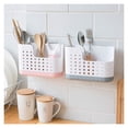 thumbnail image 4 of Kitchen Cutlery Organizer Household Cutlery Storage Box Drainable (Pink)-, 4 of 5