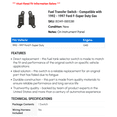 thumbnail image 2 of Fuel Transfer Switch - Compatible with 1992 - 1997 Ford F-Super Duty Gas 1993 1994 1995 1996, 2 of 2