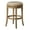 Weathered Oak Finish with Avanti Bone Vegan, variant on Maven Lane Alexander Backless Bar Stool, Walnut Finish w/ Marksman Saddle Vegan Leather