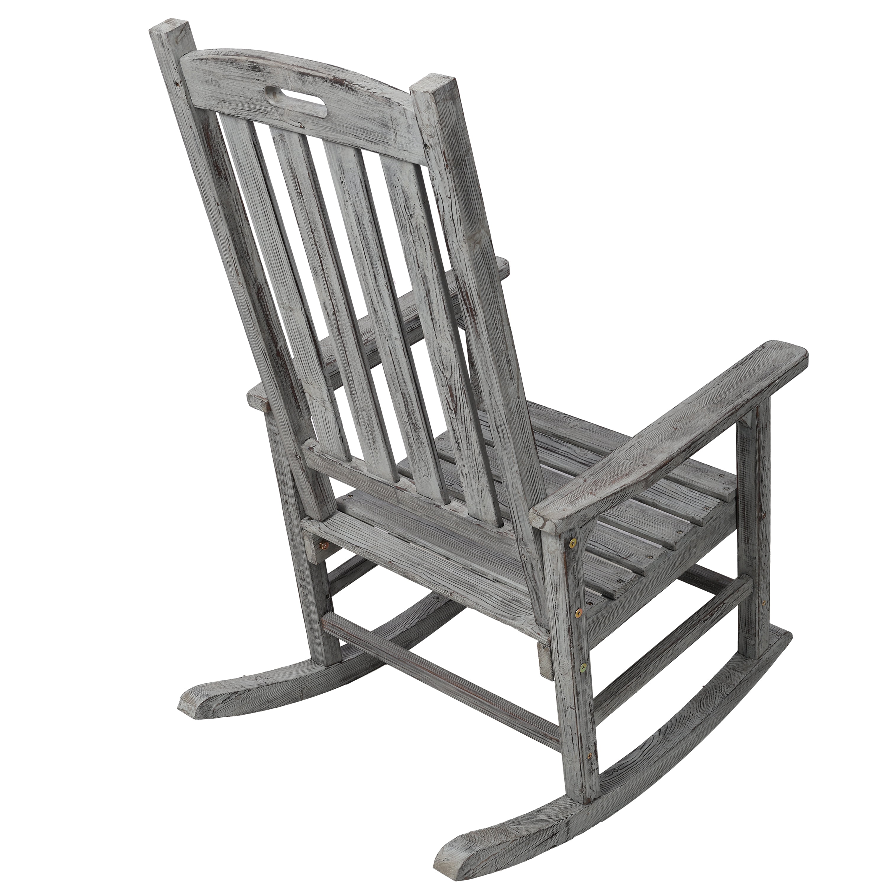 2 Seater Wooden Patio Bench, Rustic Design Wagon Wheel Leg Leisure Bench for Lawn Yard Park, Brown