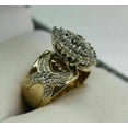 thumbnail image 2 of 2Ct Round Lab-Created Diamond Cluster Wedding Womens Ring 14K Yellow Gold Plated, 2 of 2