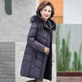 thumbnail image 4 of Hvyesh Long Puffer Coat for Women Plus Size Jacket Winter Zipper Up Mid-Length Slim Padded Jacket 2025 Mother's Parka Coat, 4 of 7