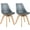 Grey, variant on LINJH Mid Century Modern Dining Chairs,Shell Lounge Plastic Side Chair with Soft Padded and Wooden Legs for Dining Room Living Room Bedroom Kitchen Set of 2 (Orange)