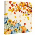 thumbnail image 2 of Ships Next Day Canvas Wall Art 10"x10", Thanksgiving Maple Wood Framed Canvas Print Painting, Orange Blue Pumpkins Fall Leaves Ready to Hang Small Picture Wall Decor for Home Kitchen Nursery Office, 2 of 9