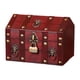thumbnail image 3 of Cofre del tesoro pirata con tapa abatible y caja de madera codificada. Rojo, 3 of 9