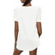 thumbnail image 1 of Camisa de manga abullonada, blusa de manga corta con escote en V y manga corta para mujer, color liso, precio inmejorable, 1 of 4