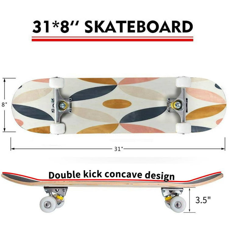 Simple seamless pattern on paper texture Scandinavian design Outdoor Skateboard Longboards 31"x8" Pro Complete Skate Board Cruiser - Walmart.com