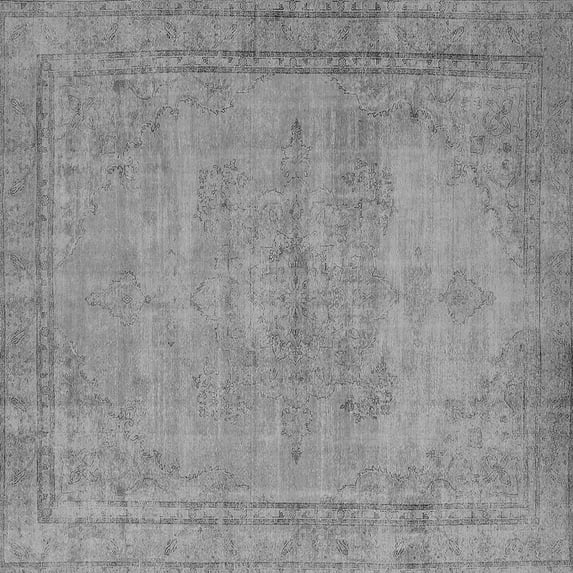Ahgly Company Indoor Square Oriental Gray Industrial Area Rugs, 6' Square
