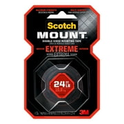 Scotch Extreme Double-Sided Mounting Tape, 1 in x 48 in, Black, 1 Roll