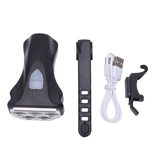 Faro de bicicleta impermeable IPX6 con Base de montaje, faro de bicicleta recargable a prueba de golpes de 1200mAh para ciclismo