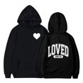 thumbnail image 5 of Kids Hoodies Valentine's Day Long Sleeve Hooded Sweatshirt Letter Print Lightweight Black 6 Years-7 Years, 5 of 6