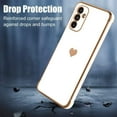 thumbnail image 3 of Compatible with Samsung Galaxy A13 5G Case Love Heart Plating Electroplate Luxury Elegant Case Camera Protector Soft TPU Shockproof Protective Back Cover Galaxy A13 5G Case -White, 3 of 10