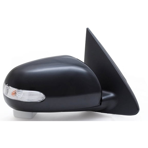 75521K - Fit System Passenger Side Mirror for 2010 Kia Forte Sedan, w/ turn signal, black, PTM cover, foldaway, Heated Power
