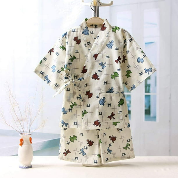 Htooq Kids Boys Pajamas Kimono Robe Sleepwear Infant Japanese Romper Shorthtooq Sleeved Htooq Pajamas For Kids Children White 100cm Other 100cm