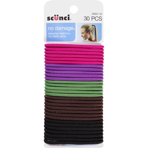 Scunci No Damage Hair Ties, Mixed Berry, 30 count
